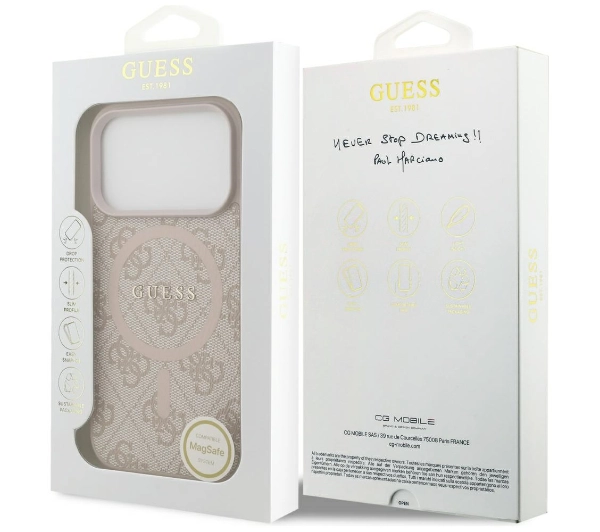 Guess 4G Ring Classic Logo MagSafe do iPhone 17 Pro różowy