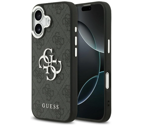 Etui GUESS 4G Big 4G Classic Logo do Apple iPhone 17 Czarno-srebrny