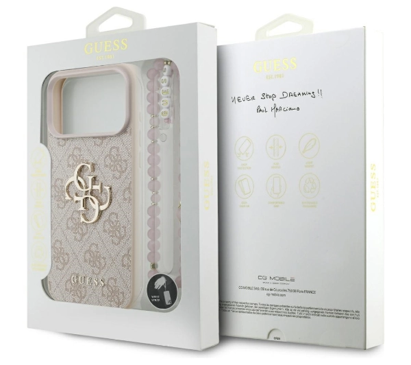 Guess 4G Strap 4G Classic Logo do iPhone 17 Pro Max różowy