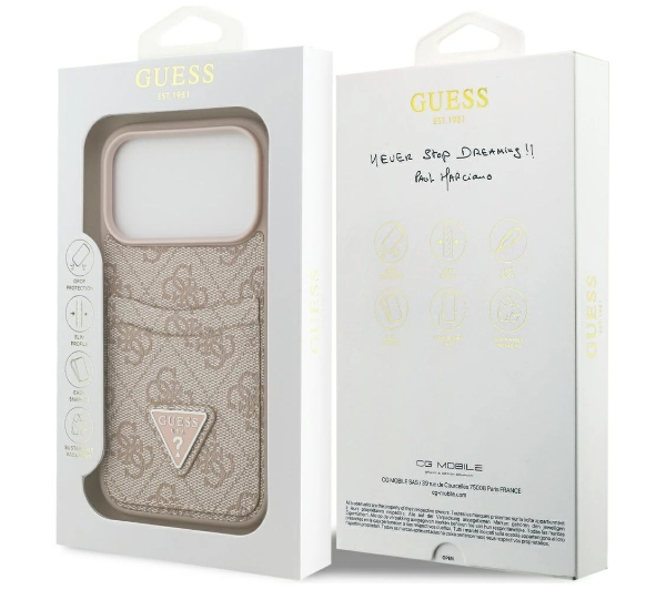 Guess 4G Double Card Triangle do iPhone 17 Pro różowy