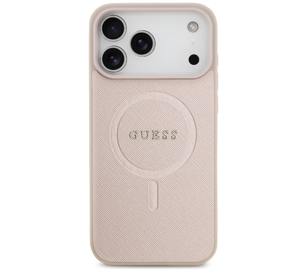 Guess Saffiano Classic Logo MagSafe do iPhone 17 Pro Max różowy