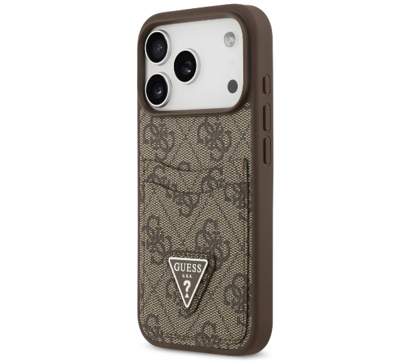 Guess 4G Double Card Triangle do iPhone 17 Pro brązowy