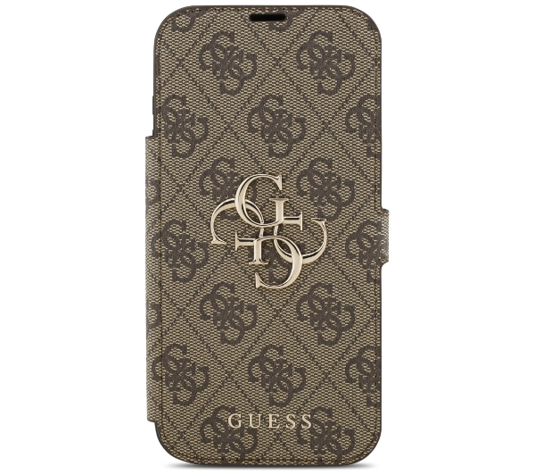 Guess Book 4G Metal Logo do iPhone 17 Pro Max Brązowy