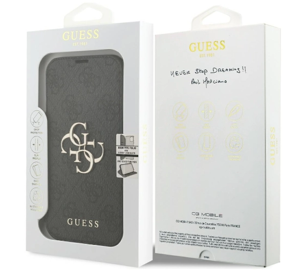 Guess Book 4G Metal Logo do iPhone 17 Pro Czarny