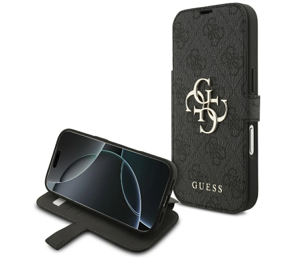 Guess Book 4G Metal Logo do iPhone 17 Pro Czarny