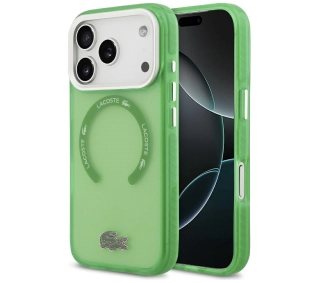 Lacoste Shockproof Transparent Frosted MagSafe do iPhone 17 Pro zielony