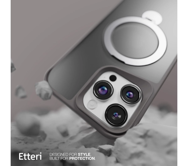 Etteri Matt Mag Ring do iPhone 15 Pro Szary