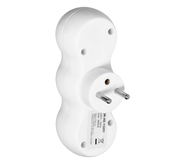 Orno OR-AE-13251 "Bałwanek" z wtyczką centralną, 3 gniazda Biały