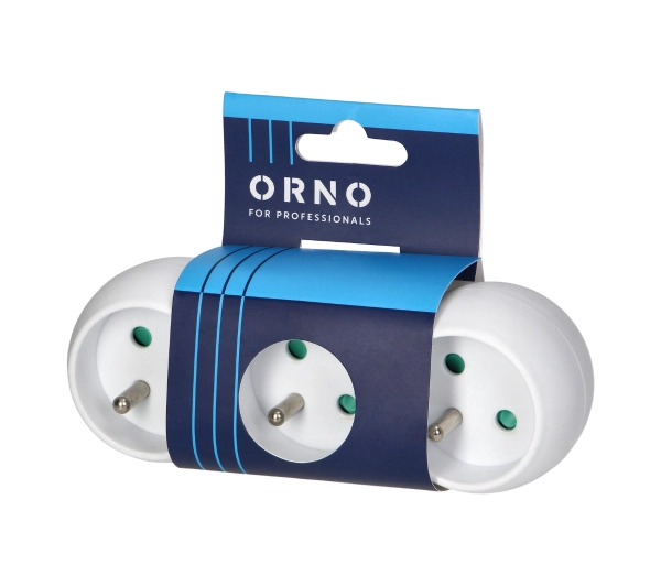 Orno OR-AE-13251 "Bałwanek" z wtyczką centralną, 3 gniazda Biały