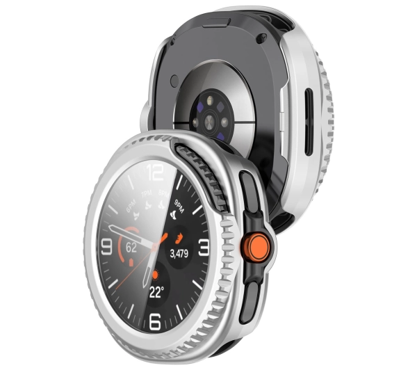 Bizon ze szkłem do Samsung Galaxy Watch 8 Classic 46 mm srebrny