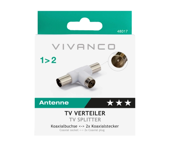 Vivanco 48017 TV Two way splitter