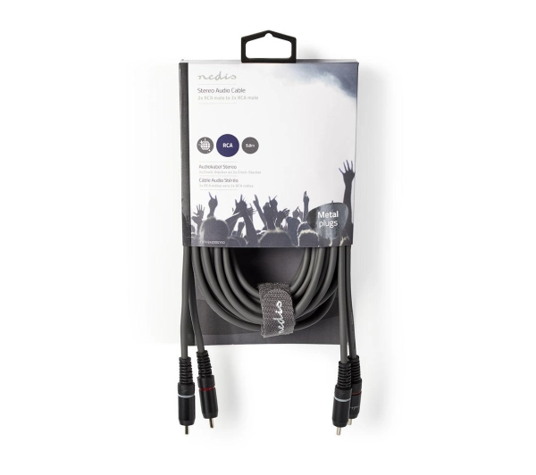 Nedis COTH24200GY50 2x RCA 5m Srebrny