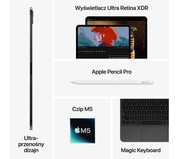 Apple iPad Pro 2025 6 gen 11" 12/256GB 5G Wi-Fi Cellular 5G Srebrny - Kup na Raty - RRSO 0%