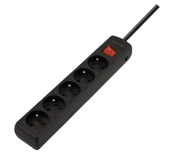 Savio LZ-18 5 gniazd 5m Czarny