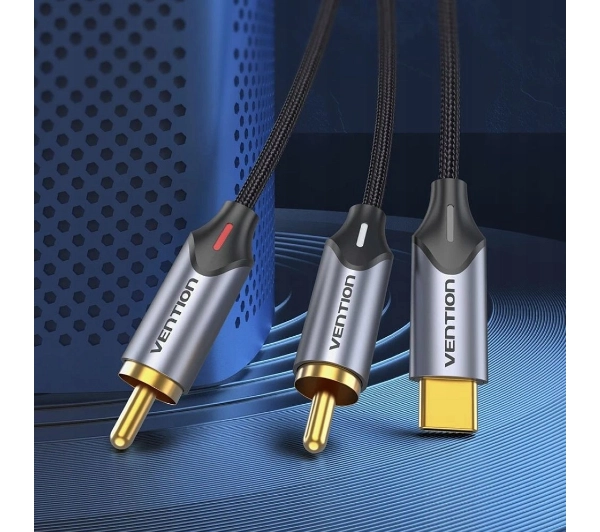 Vention BGUHH USB-C na 2x RCA Męski 2m Czarny