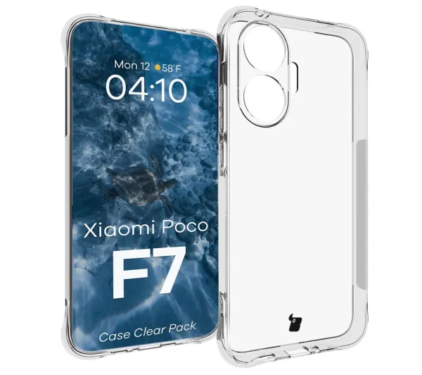 Bizon elastyczne etui Salpa + 2x szkło hartowane Clear Pack do POCO F7