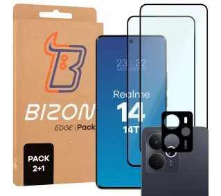Bizon 2x Szkło + szybka na aparat Edge 2 Pack do Realme 14 5G / 14T 5G