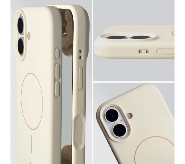 Bizon Silikonowe Soft  z MagSafe do Apple iPhone 17 Ecru