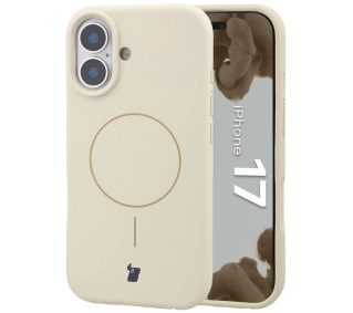 Bizon Silikonowe Soft  z MagSafe do Apple iPhone 17 Ecru