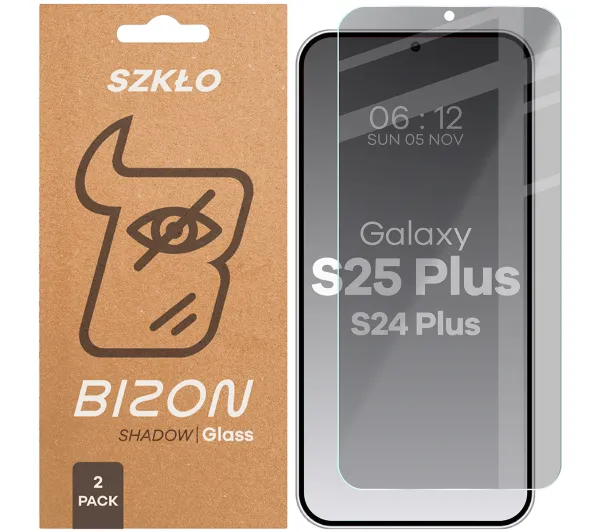 Bizon prywatyzujące Clear Shadow Duo do Samsung Galaxy S25 Plus / S24 Plus