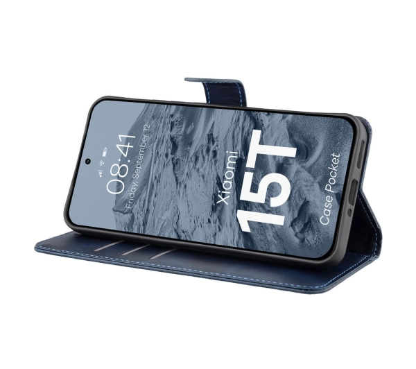 Bizon z klapką Pocket do Xiaomi 15T Granatowy
