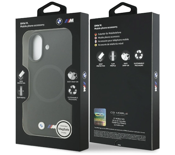 BMW M FW Metal Logo MagSafe do iPhone 17 Czarny