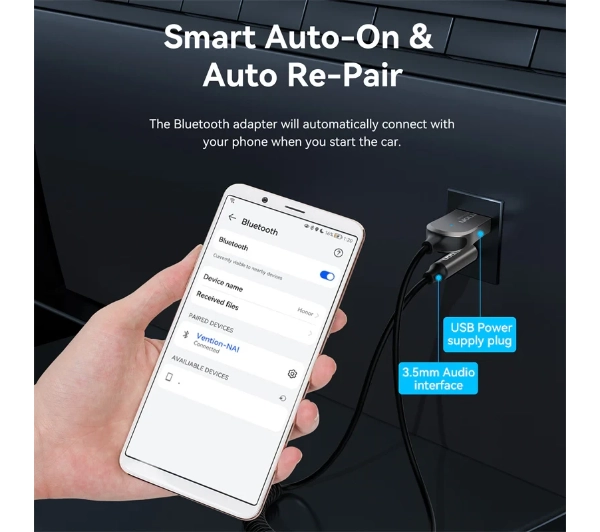 Vention NAIHG Nadajnik/Odbiornik Bluetooth 5.4