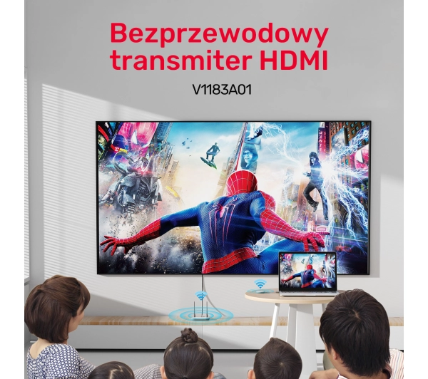 Unitek V1183A01 Zasięg do 50m Biały
