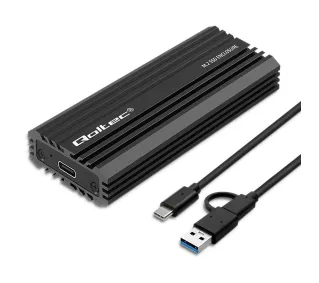 Qoltec 52270 NV2270 M.2 SSD SATA NVMe USB-C Czarny