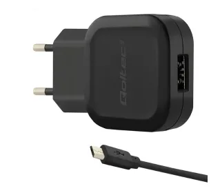 Qoltec 50195 USB-A 12W Czarny + Kabel microUSB