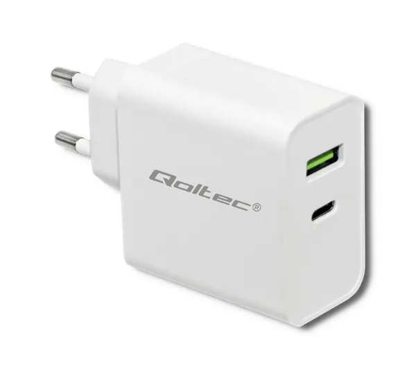 Qoltec 51718 USB-A USB-C 45W Biały
