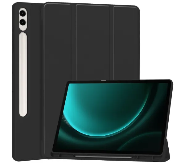 Bizon Case Tab Lizard z klapką do Samsung Galaxy Tab S9 FE Plus Czarny