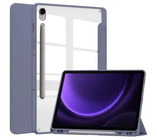 Bizon Case Tab Clear Matt z klapką do Samsung Galaxy Tab S10 Lite / S10 FE / S9 / S9 FE Lawendowy