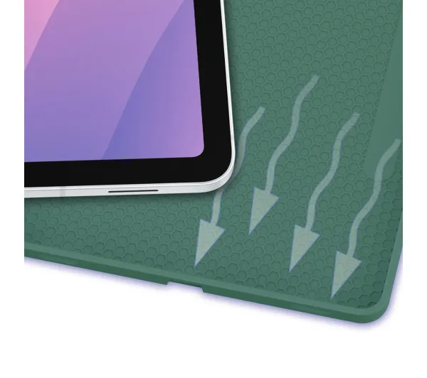 Bizon Case Tab Lizard z klapką do Samsung Galaxy Tab S11 Ciemnozielony