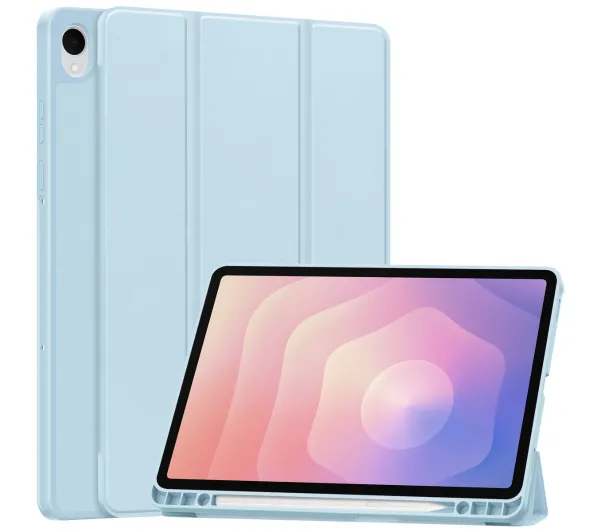 Bizon Case Tab Lizard z klapką do Samsung Galaxy Tab S11 Błękitny