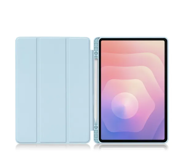 Bizon Case Tab Lizard z klapką do Samsung Galaxy Tab S11 Błękitny
