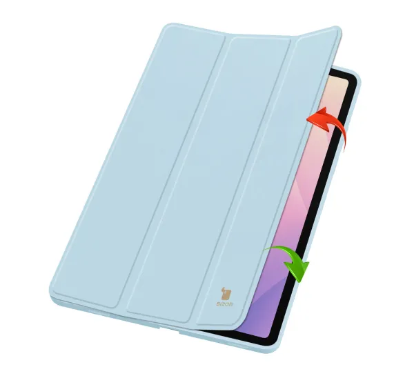 Bizon Case Tab Lizard z klapką do Samsung Galaxy Tab S11 Błękitny