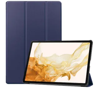Bizon Case Tab Croc z klapką do Samsung Galaxy Tab S8 Plus / S7 Plus Granatowy