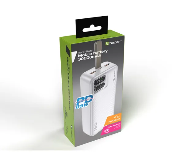 Tracer Blaze 30000mAh QC PD 65W Biały