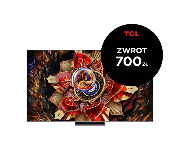 TCL 75C9K 75" QD-Mini LED 4K 144Hz Google TV Dolby Vision IQ Dolby Atmos HDMI 2.1 DVB-T2 + Soundbar TCL Q65H - Kup na Raty - RRSO 0%