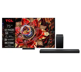 TCL 75C9K 75" QD-Mini LED 4K 144Hz Google TV Dolby Vision IQ Dolby Atmos HDMI 2.1 DVB-T2 + Soundbar TCL Q65H - Kup na Raty - RRSO 0%