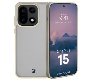 Bizon MatteO do OnePlus 15 Półprzezroczyste z beżową ramką