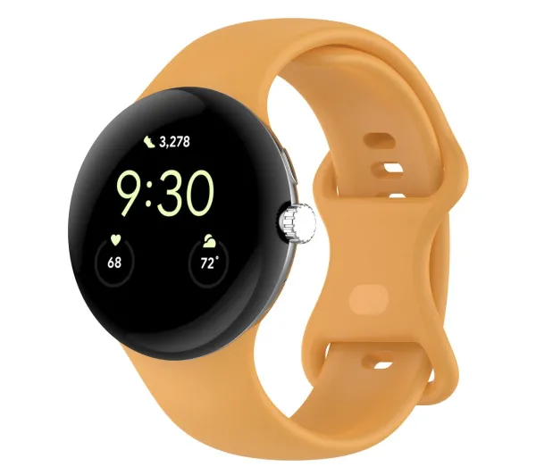Bizon Strap Watch Silicone S do Google Pixel Watch 4 / 3 45mm Żółty