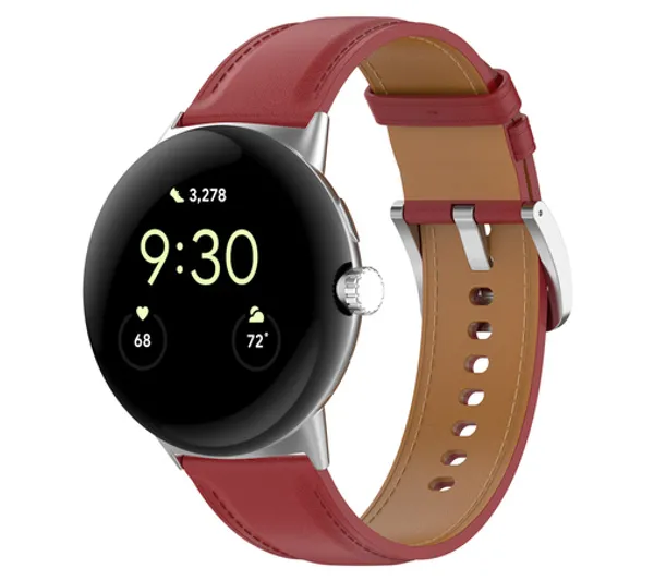 Bizon Strap Watch Casual do Google Pixel Watch 3/2/1 Burgundowy