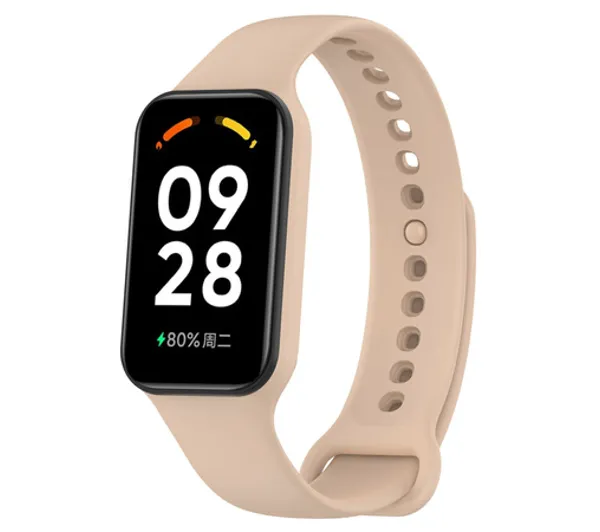 Bizon Strap + Case Watch Dots do Xiaomi Redmi Smart Band 2 / Band 8 Active Jasnoróżowy