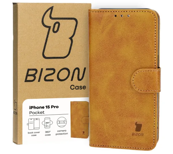 Bizon Pocket do Apple iPhone 15 Pro Brązowy