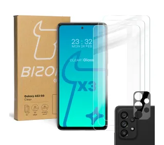 Bizon 3x Szkło hartowane + szybka na aparat Glass Clear Pack do Samsung Galaxy A53 5G