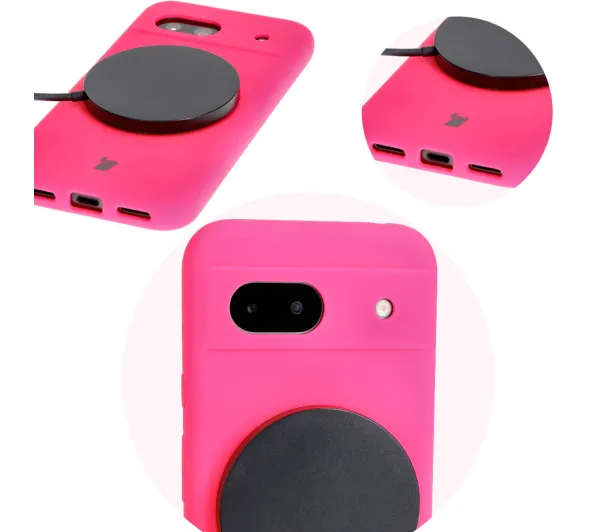 Bizon Bizon Soft Case do Google Pixel 8a Neonowy-różowy