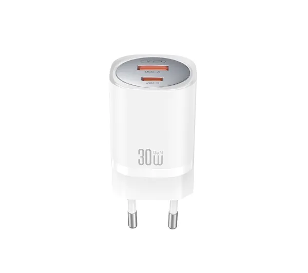 Ładowarka sieciowa XO CE21, 30W, GaN, 1x USB-C, 1x USB-A