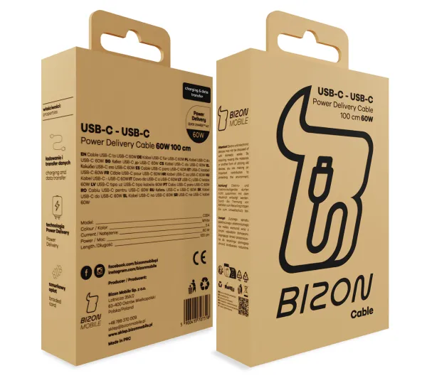 Bizon C354 USB-C do USB-C 60W 1m Biały